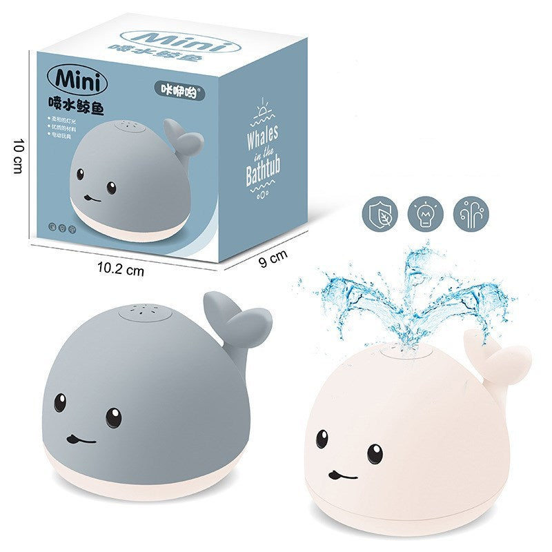 BABIFY Cute Cartoon Whale Floating Spraying Water Bath Toys With Light Music LED Light Baby Toys